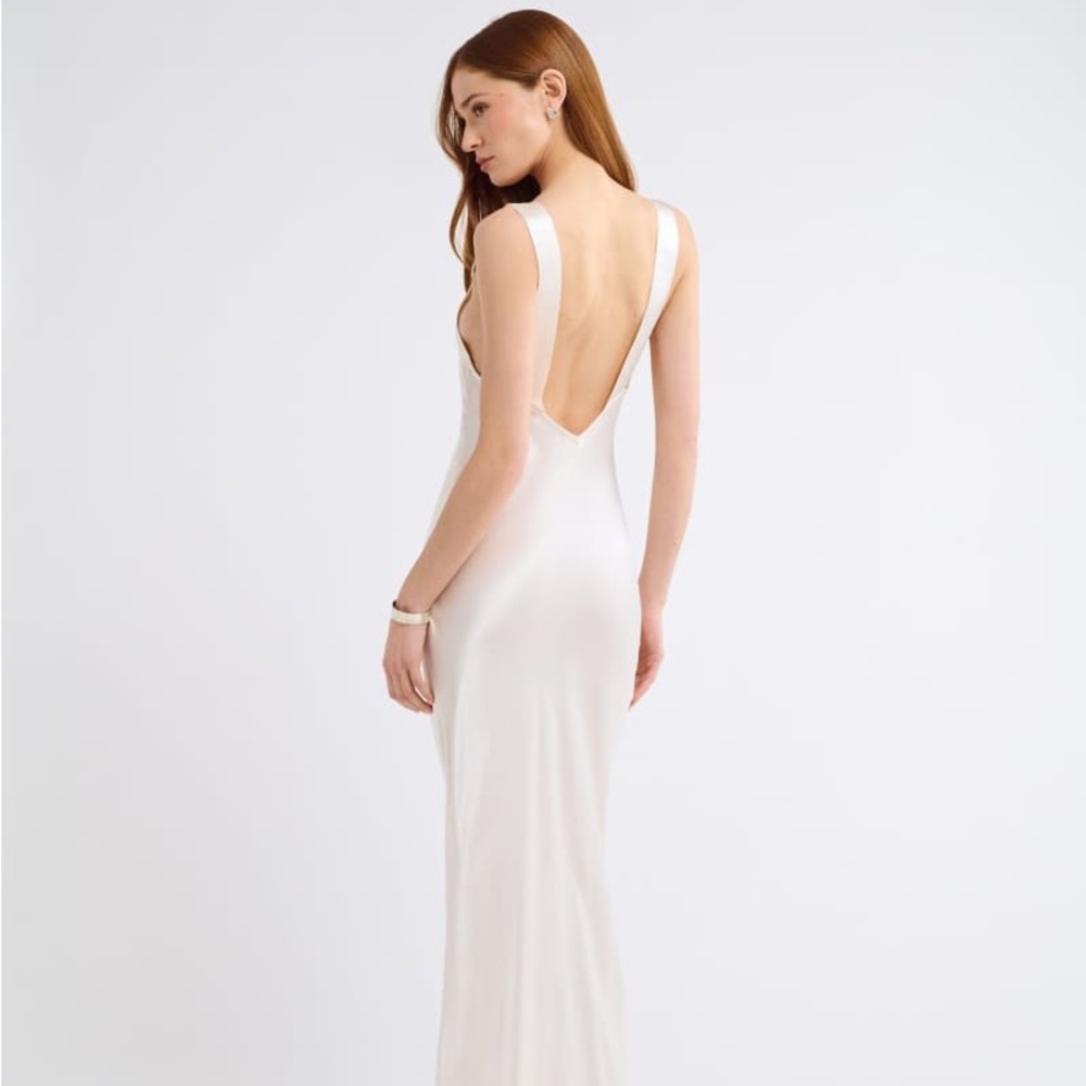 Rumored White Backless Maxi Dress